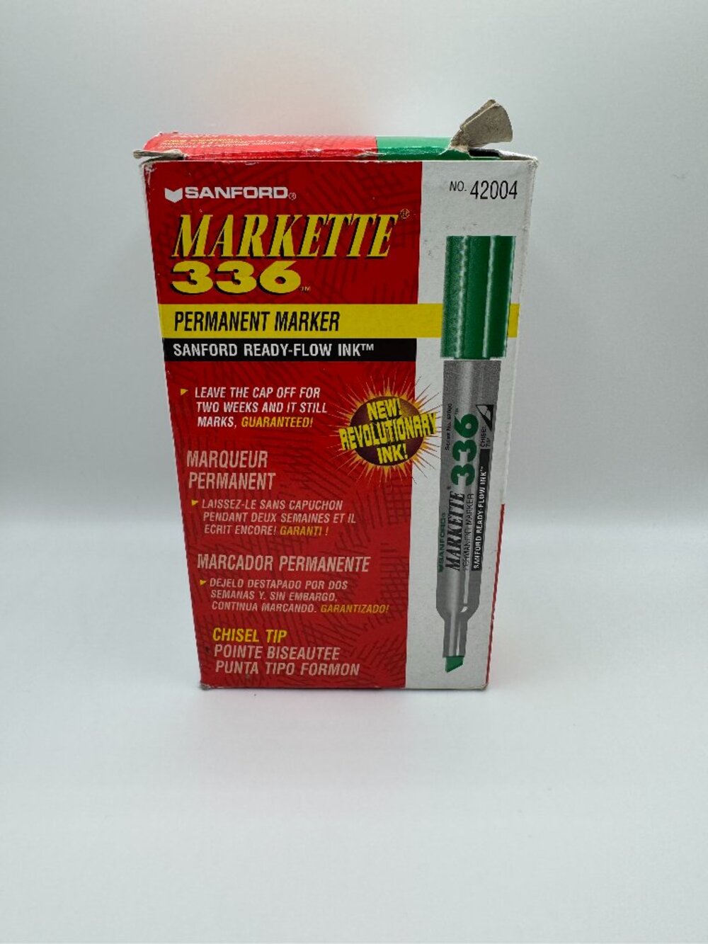 Vintage Sanford Markette 336 - GREEN 42004 - Full box of 12 markers